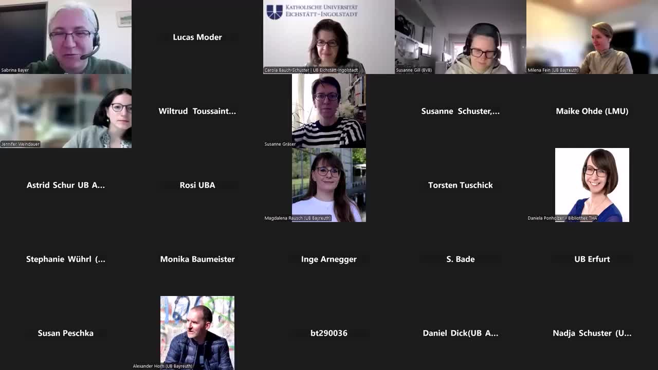 BVB: Vorstellung der ERW-Workflows der Pilotbibliotheken im Rahmen der TP-ERW: UBR - Teil 1