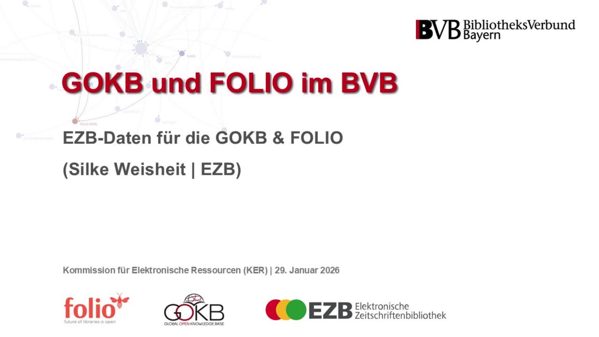 KER-GOKB Teil 1: EZB-Daten für die GOKB & FOLIO